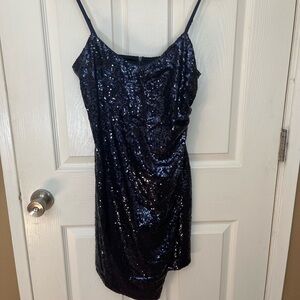 Lulus Navy Blue Sequin Dress NWOT